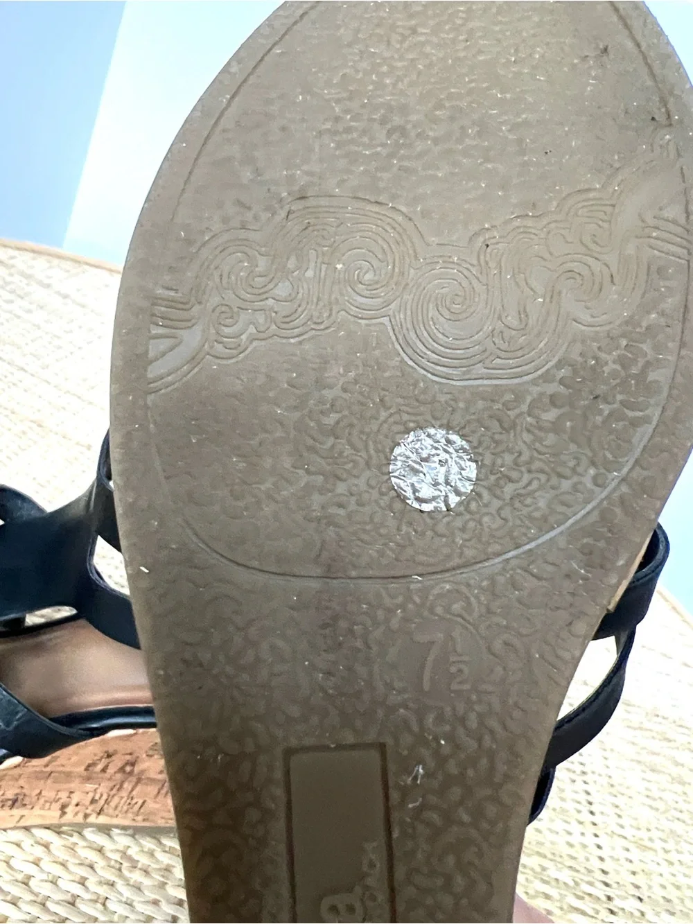 Ana A New Approach black gladiator Wedge Heel Sandals Black Vegan Leather 7.5 - Picture 10 of 10